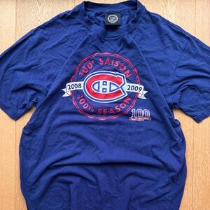 MONTREAL CANADIENS Blue 100th Season T-Shirt 2008-2009 - L